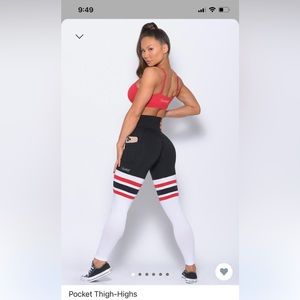 Bombshell Sportswear Pocket Thigh-High Leggings Retro Red